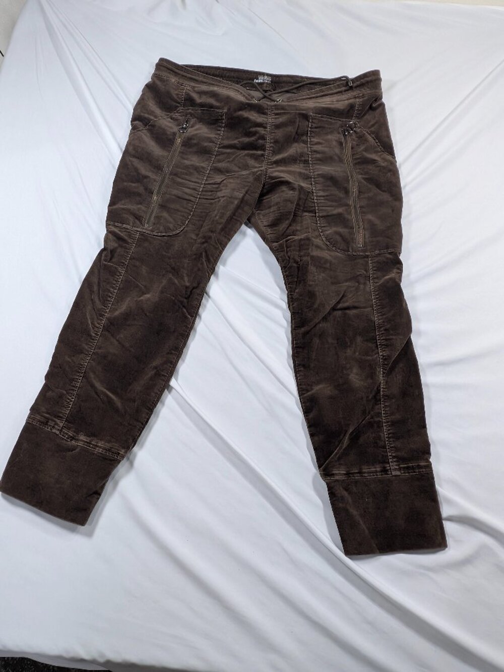 MAC Future 2.07 Velvet Utility Jogger Pants Brown Drawstring Sz EU 44 / US 14